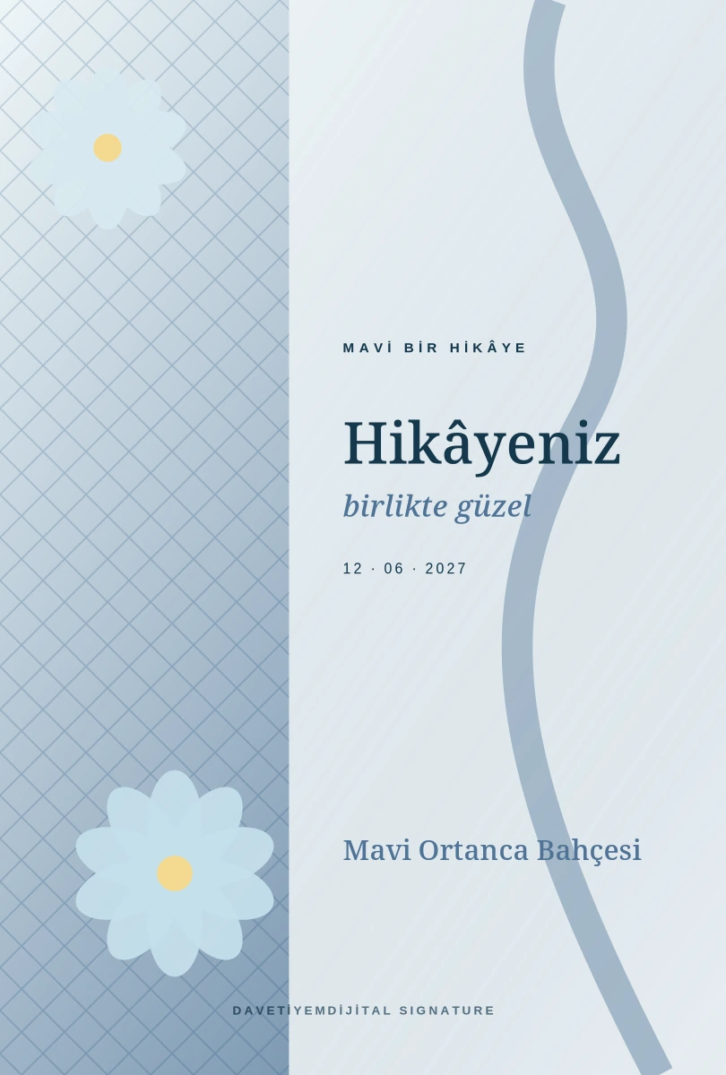 Mavi Ortanca Bahçesi şablon ön izlemesi